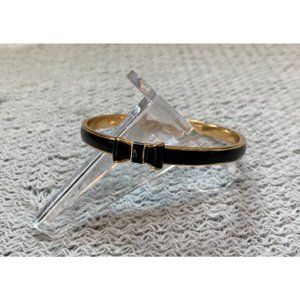 Kate Spade  New York Take A Bow Black Enamel Bangle Stacking Bracelet